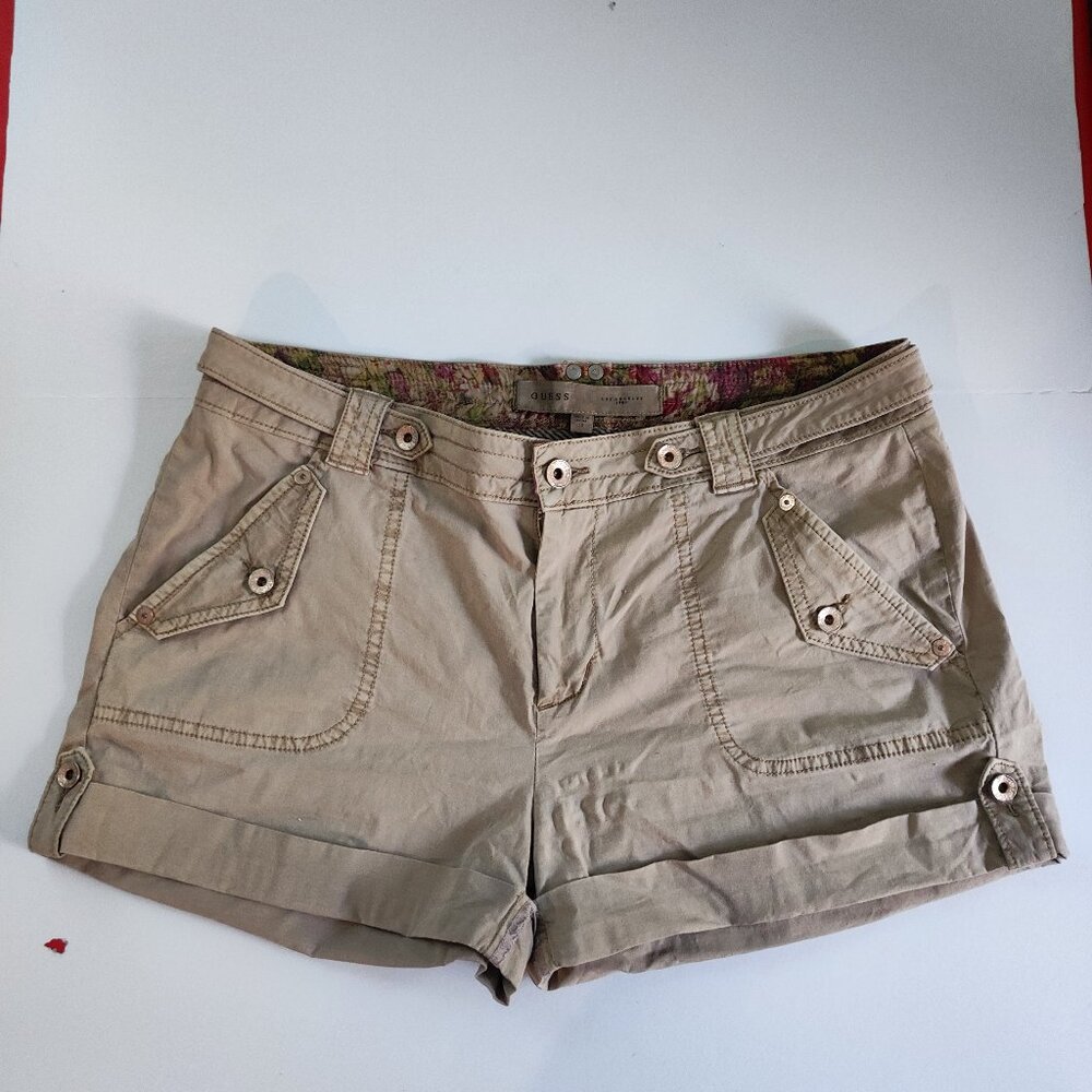 Guess summer shorts women's size 10 beige colour